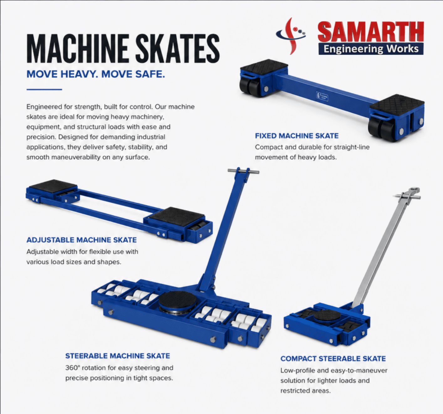 Heavy Duty Industrial Machine Skates view 1