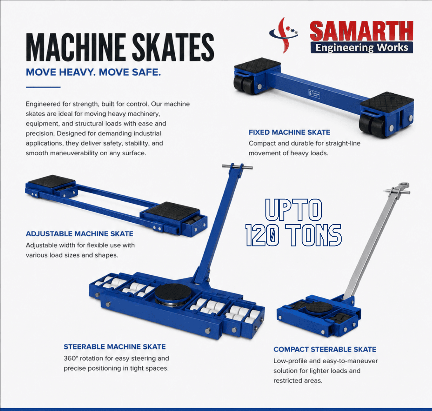 Heavy Duty Industrial Machine Skates