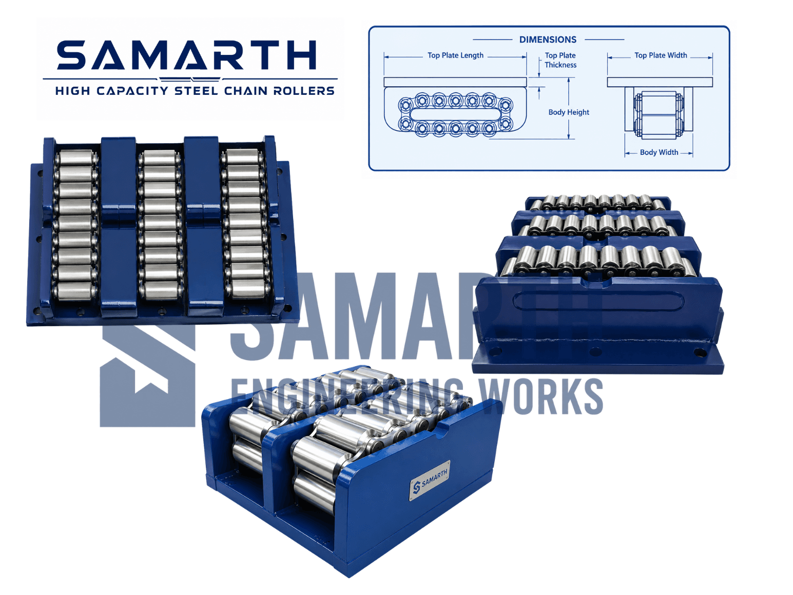Load Moving Industrial Chain Steel Rollers